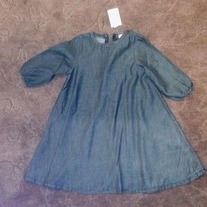 Ombre black kids 3/4 sleeve dress